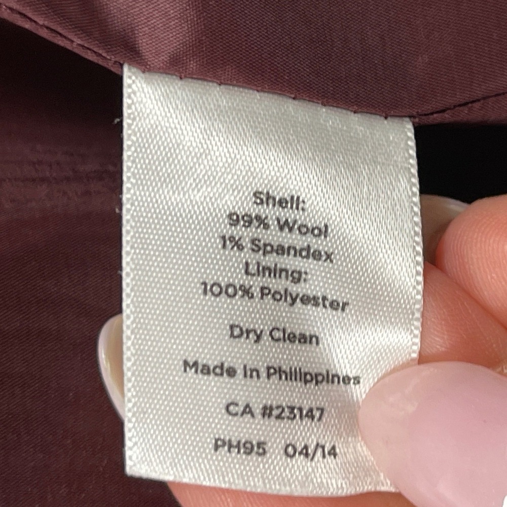 Talbots Burgundy Wool Fit & Flare Dress Size 2 Short‎ Sleeve - Picture 13 of 15